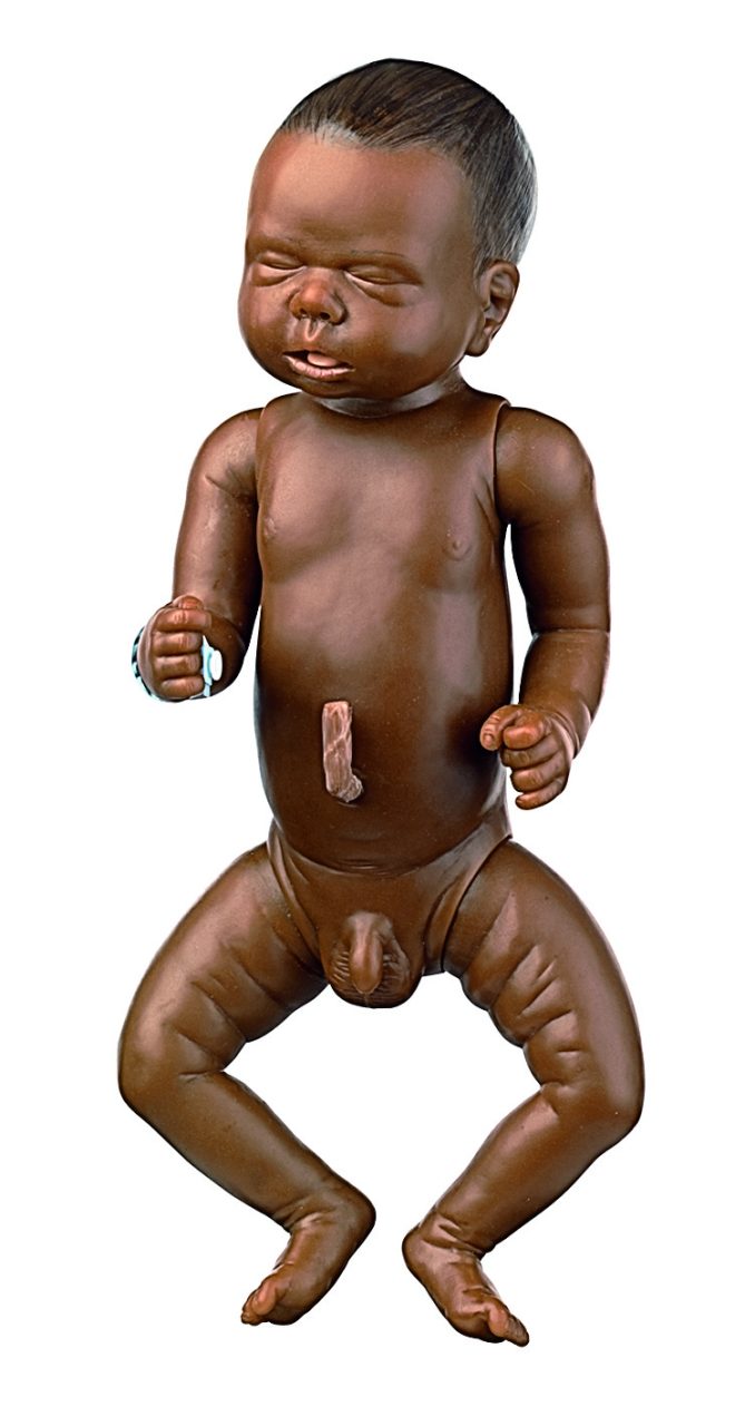 New-born Baby With Open Mouth, Male - Dark