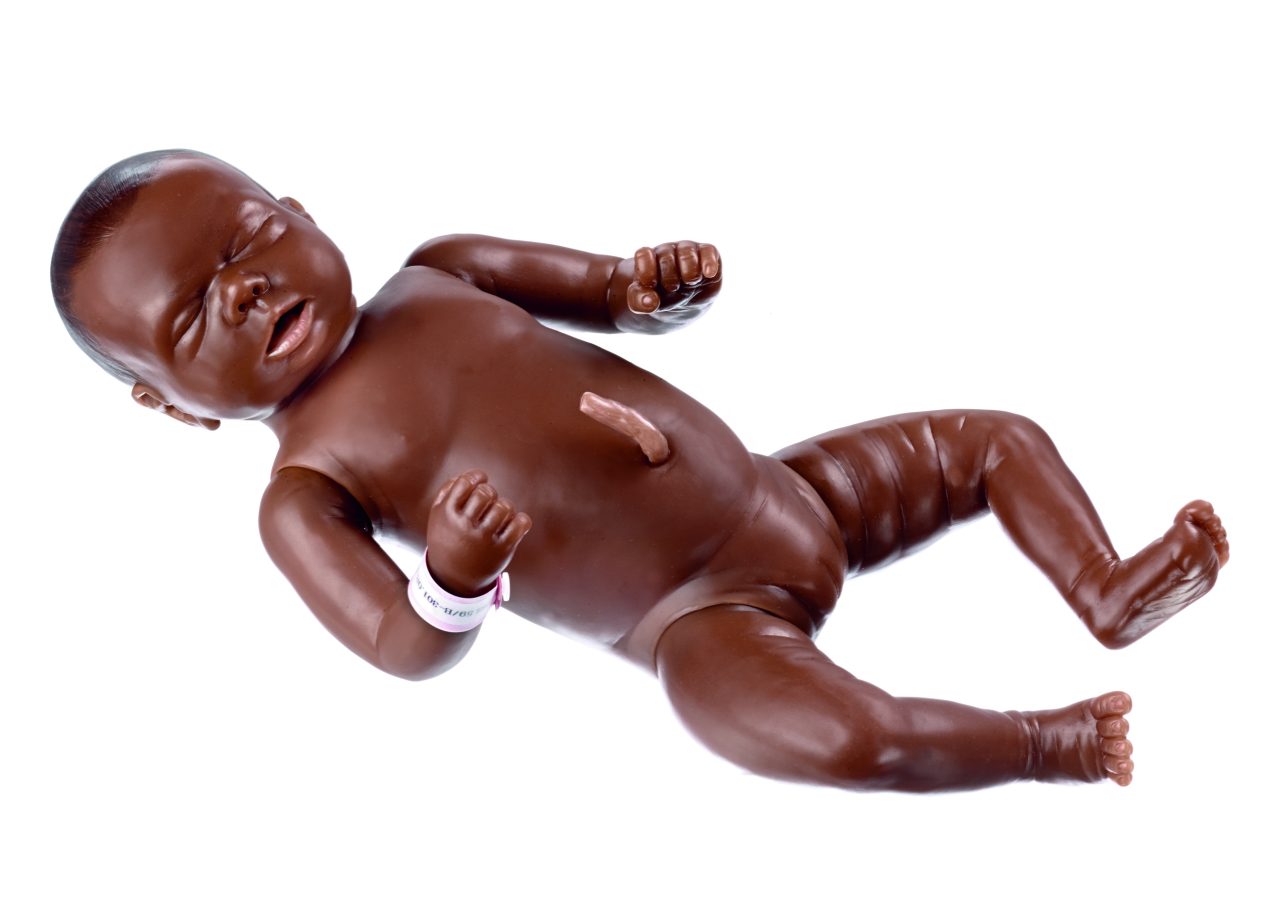 New-born Baby With Open Mouth, Female - Dark