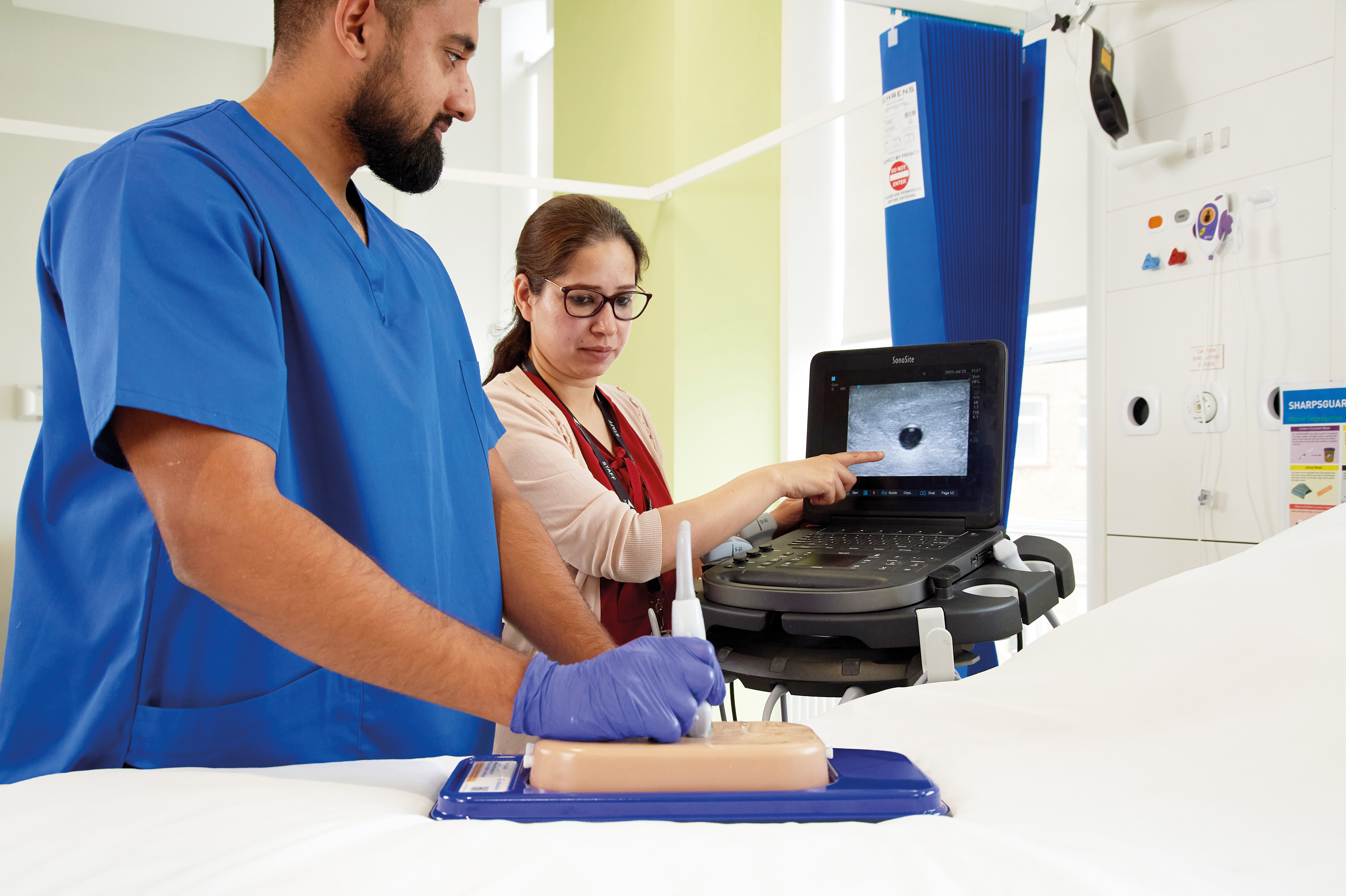 Central Access Ultrasound Simulator with Calcifications, Light