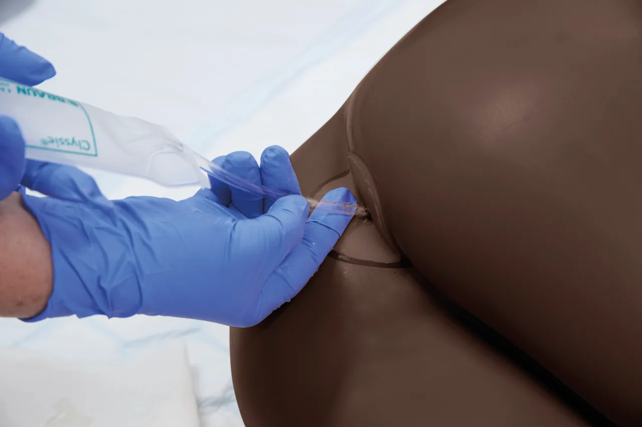 Rectal Examination, Stool Assessment and Enema Training Model, Dark
