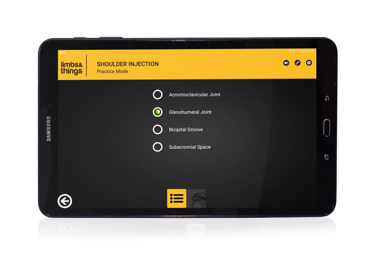 Shoulder Injection Trainer Palpation Guided with Android Tablet, Light