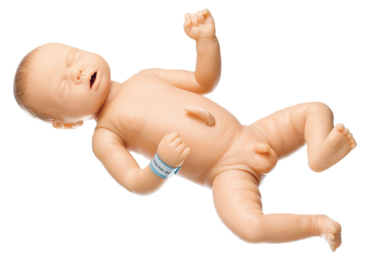 New-born Baby With Open Mouth, Male - Light
